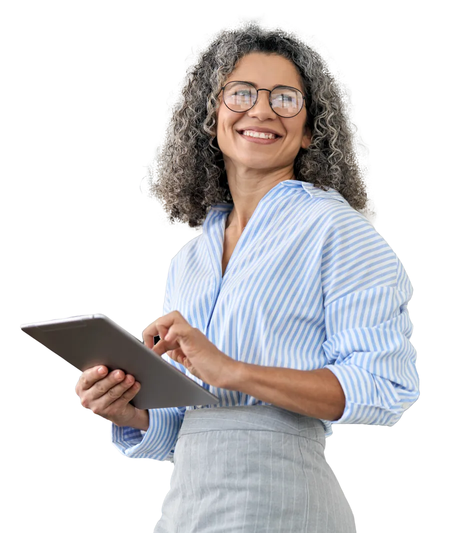 a person holding a tablet
