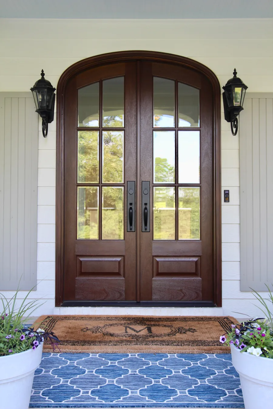 a door with a glass window