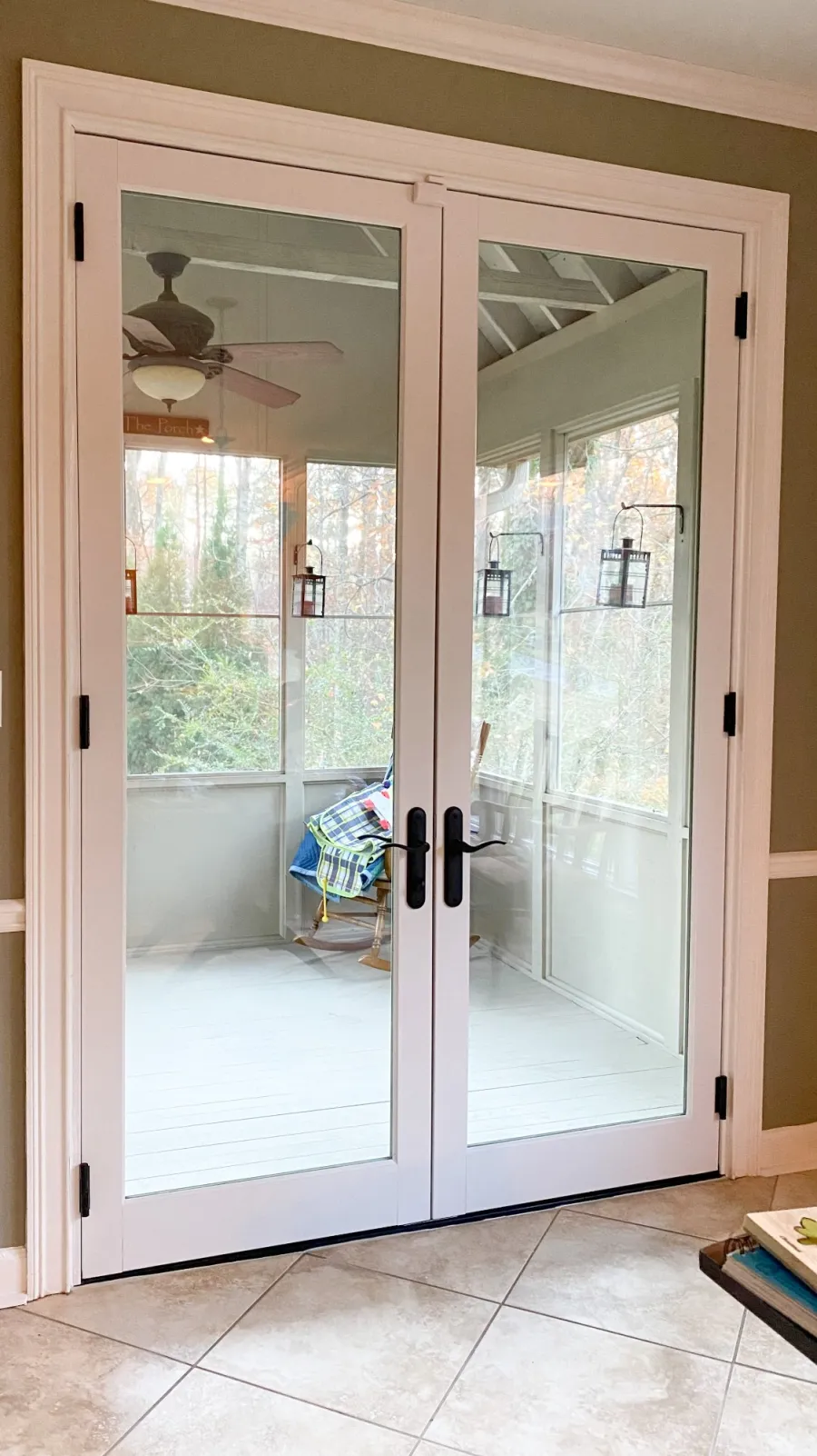 a door with a glass window