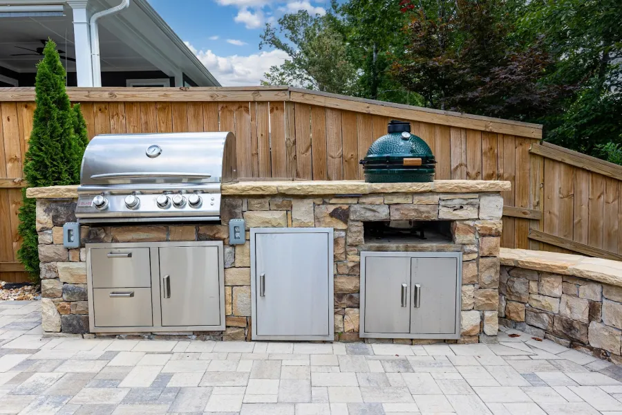 a stove and oven outside