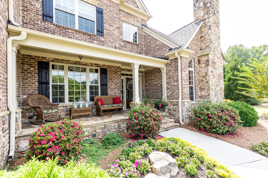 a marietta, ga front yard after being landscaped