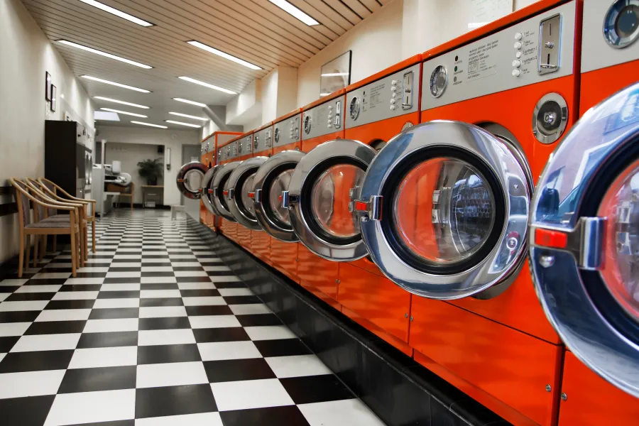 a row of washing machines