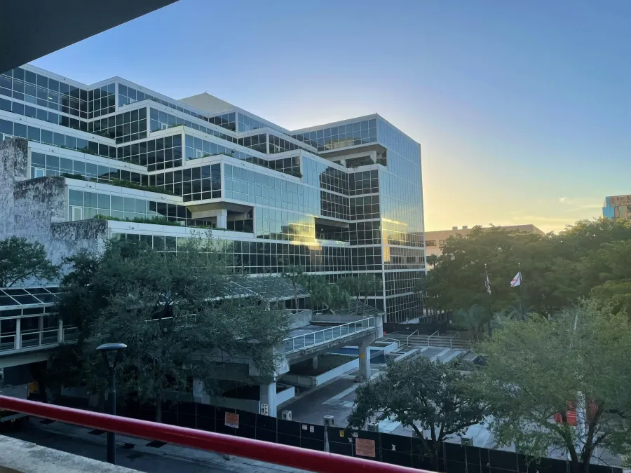 a building with a glass front