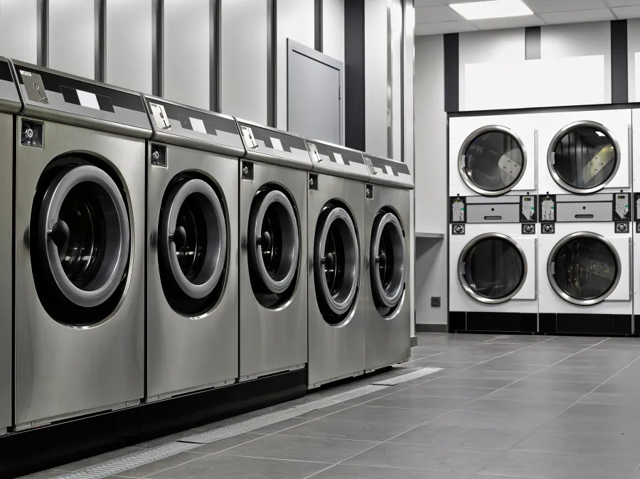 a row of washing machines