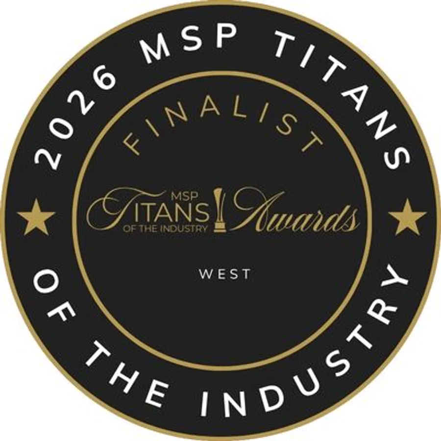 2026 MSP Titans of the Industry Awards finalist badge with black and gold circular design