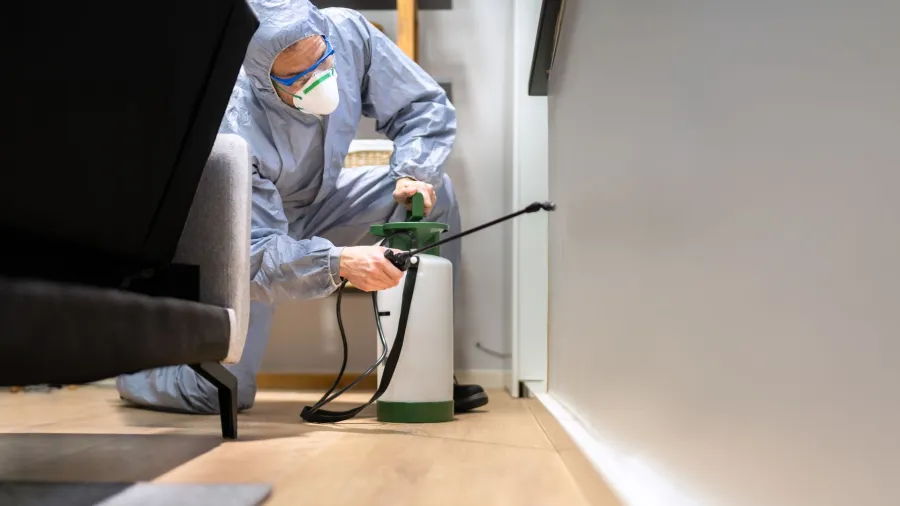 a person in surgical scrubs working on a machine