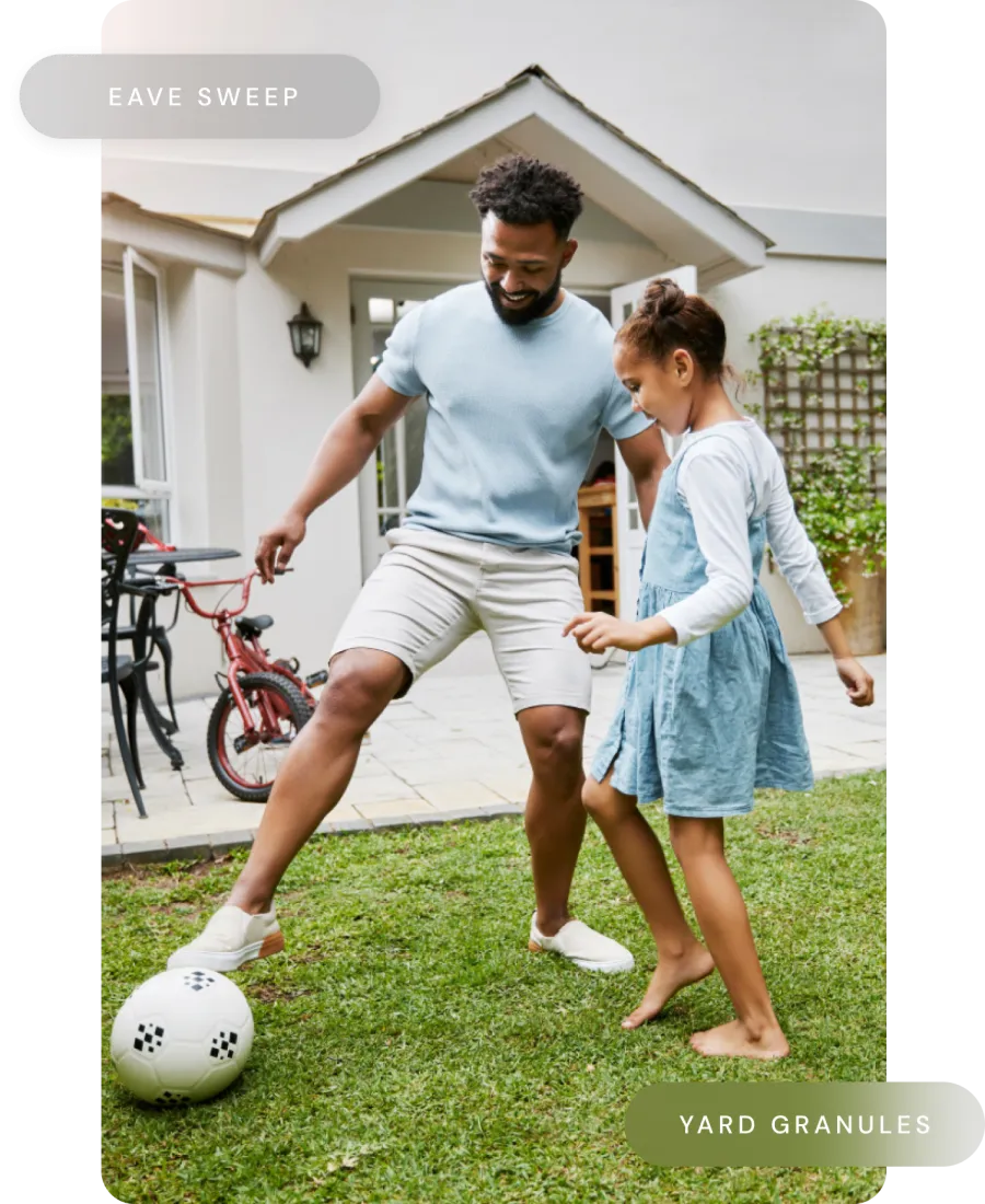 a man and a woman playing football