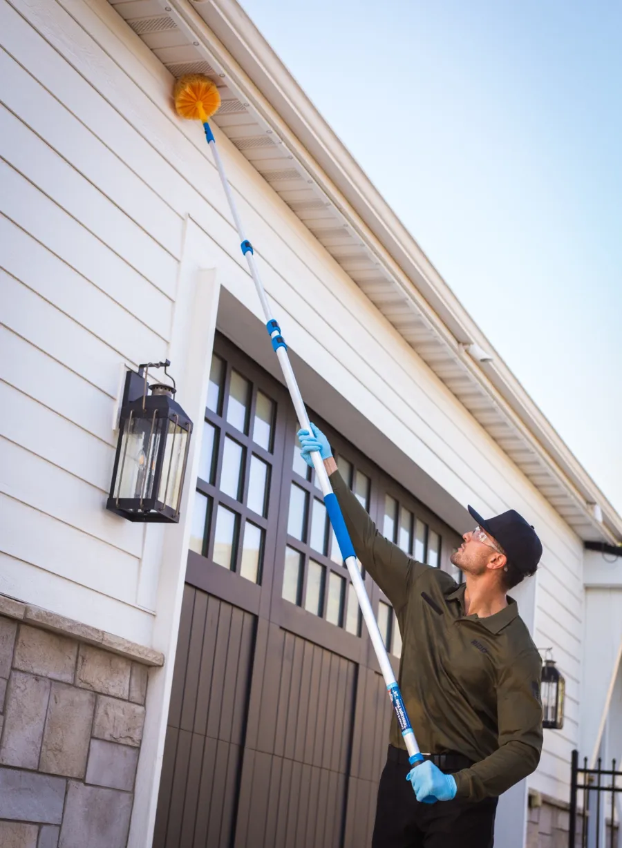a man holding a light