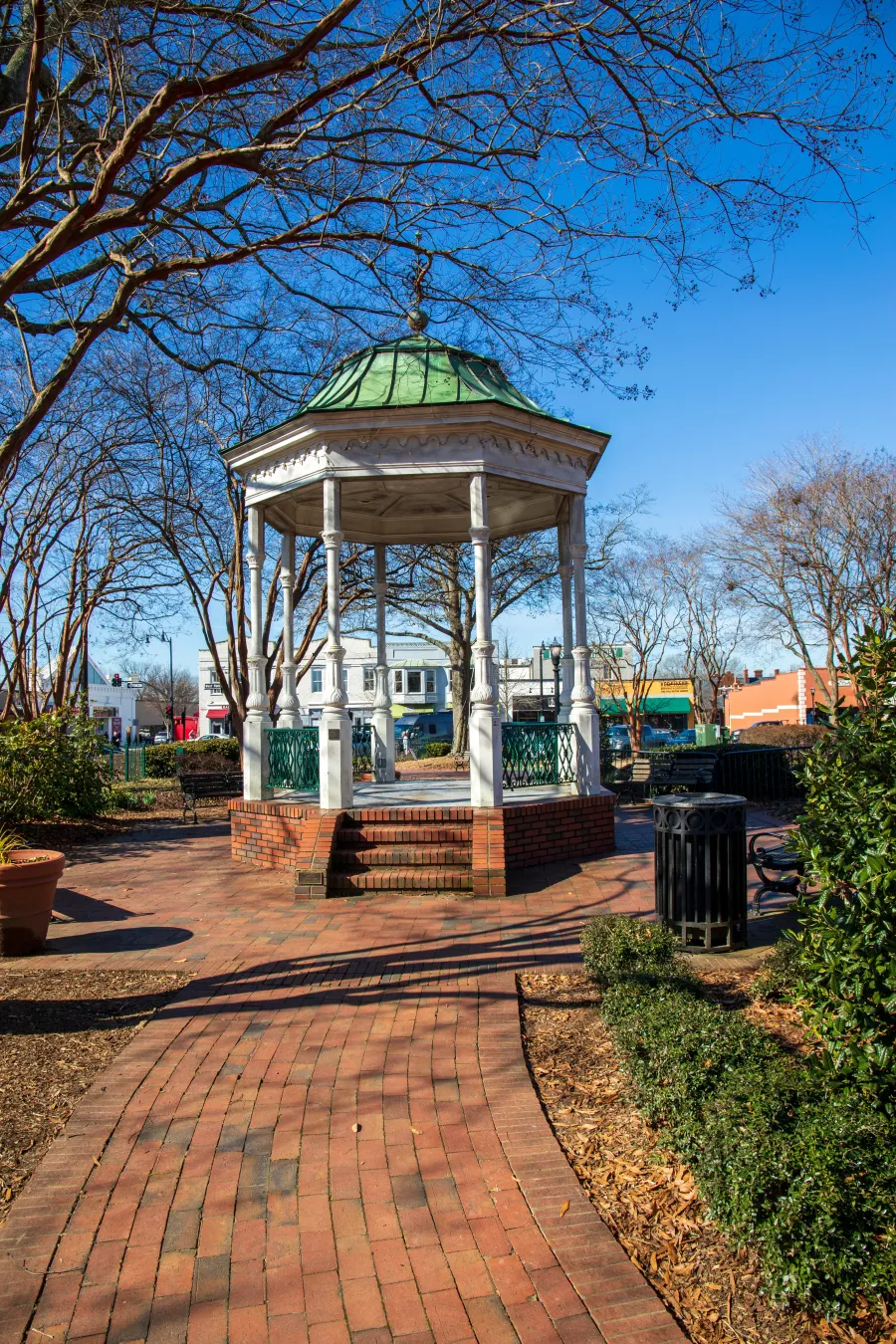 a gazebo in a park