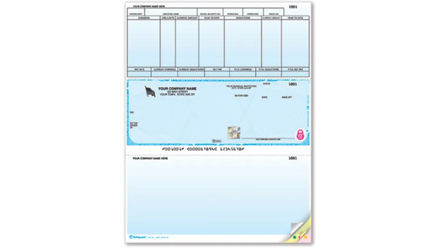 laser check in the middle with two stubs on each side