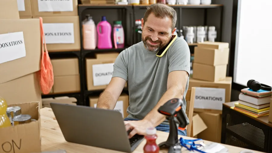 a man using a laptop