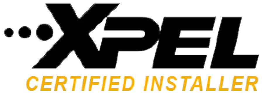 XPEL Certified Installer logo in black and orange, representing professional vehicle protection services.