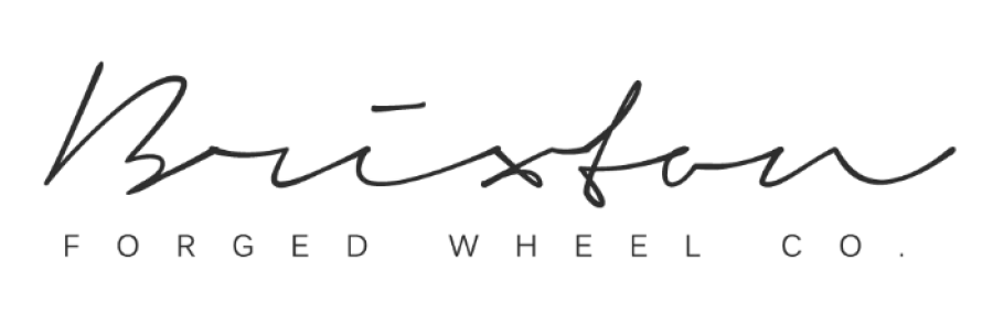 Brixton Forged Wheel Co. logo with cursive Brixton text and capitalized tagline below on transparent background
