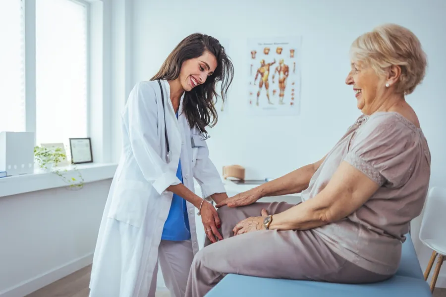 a doctor talking to a patient