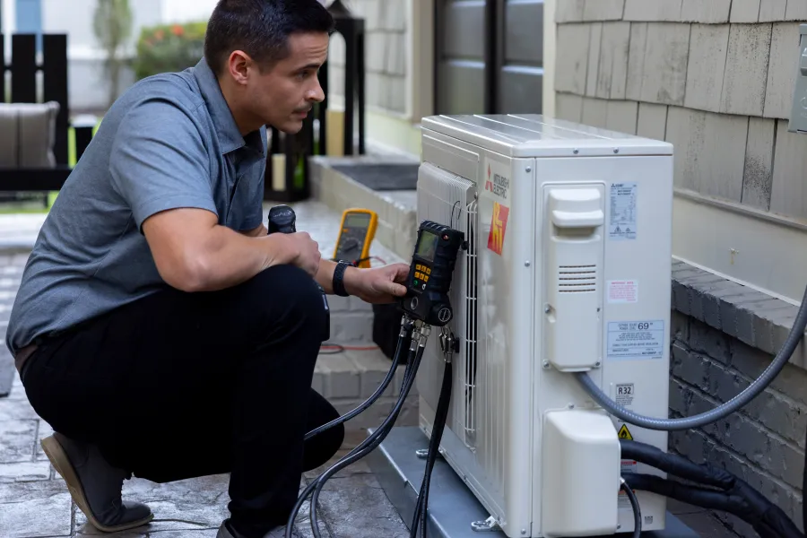 a person working on a machine