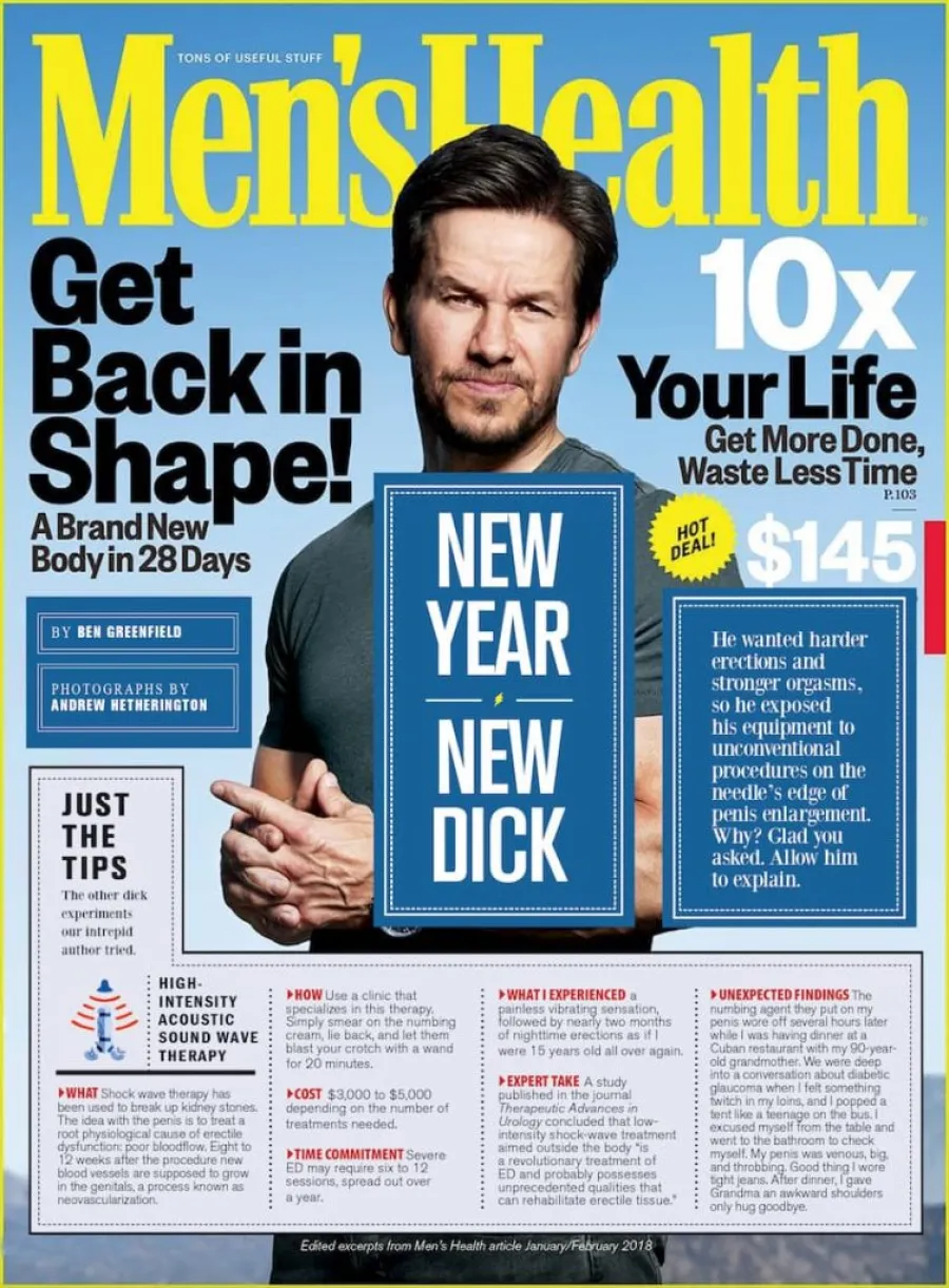 a magazine with Mark Wahlberg on it