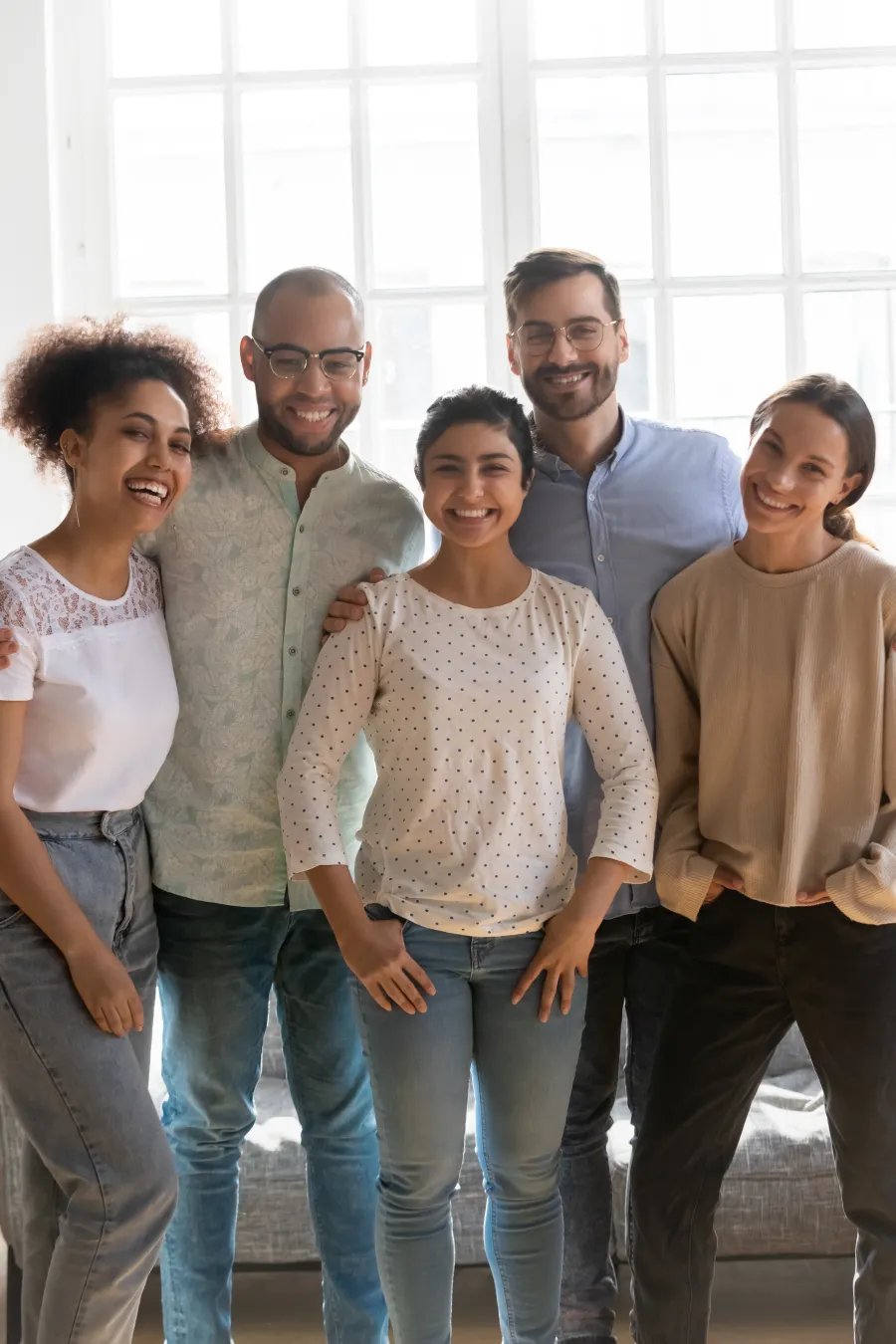 a group of people posing for a photo