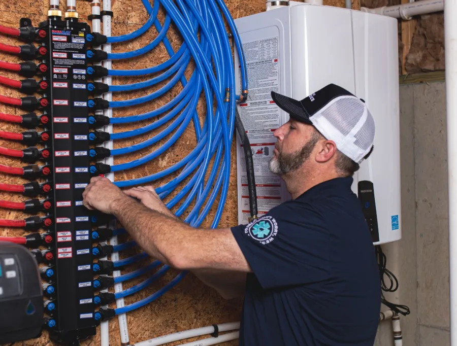 a man working on a computer