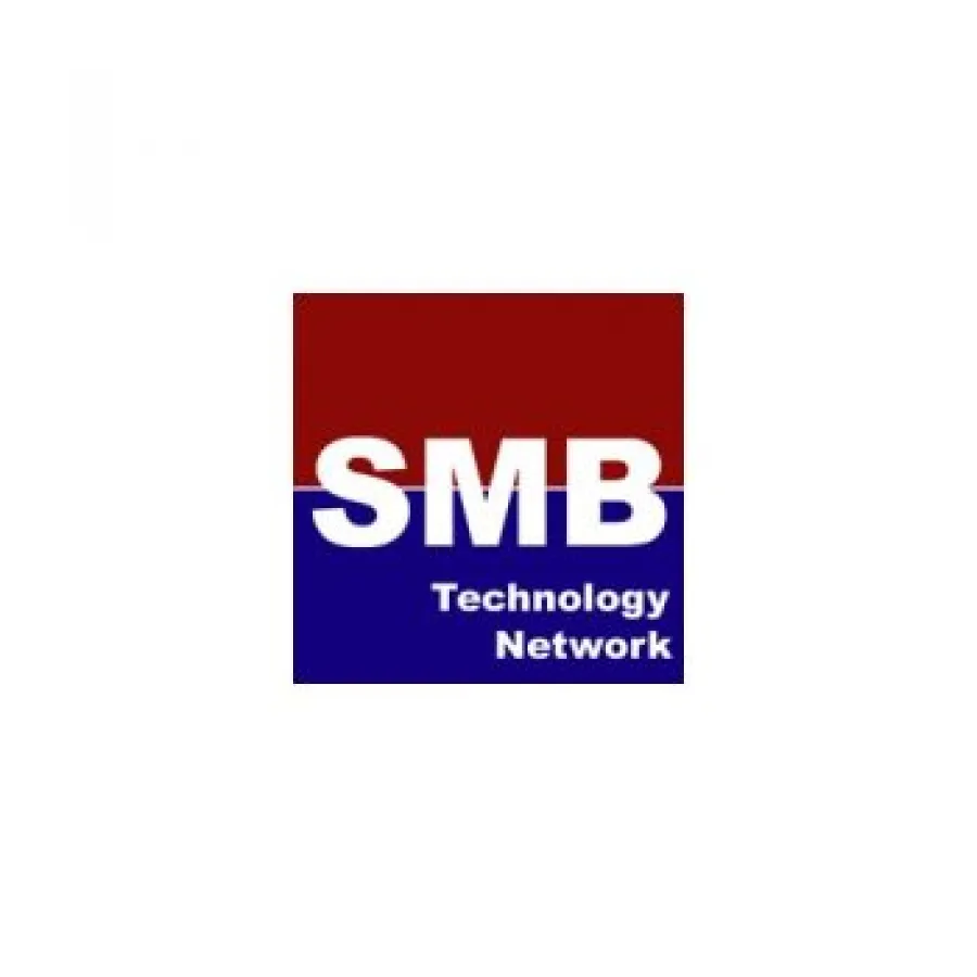 Logo with red and blue background featuring white text SMB Technology Network