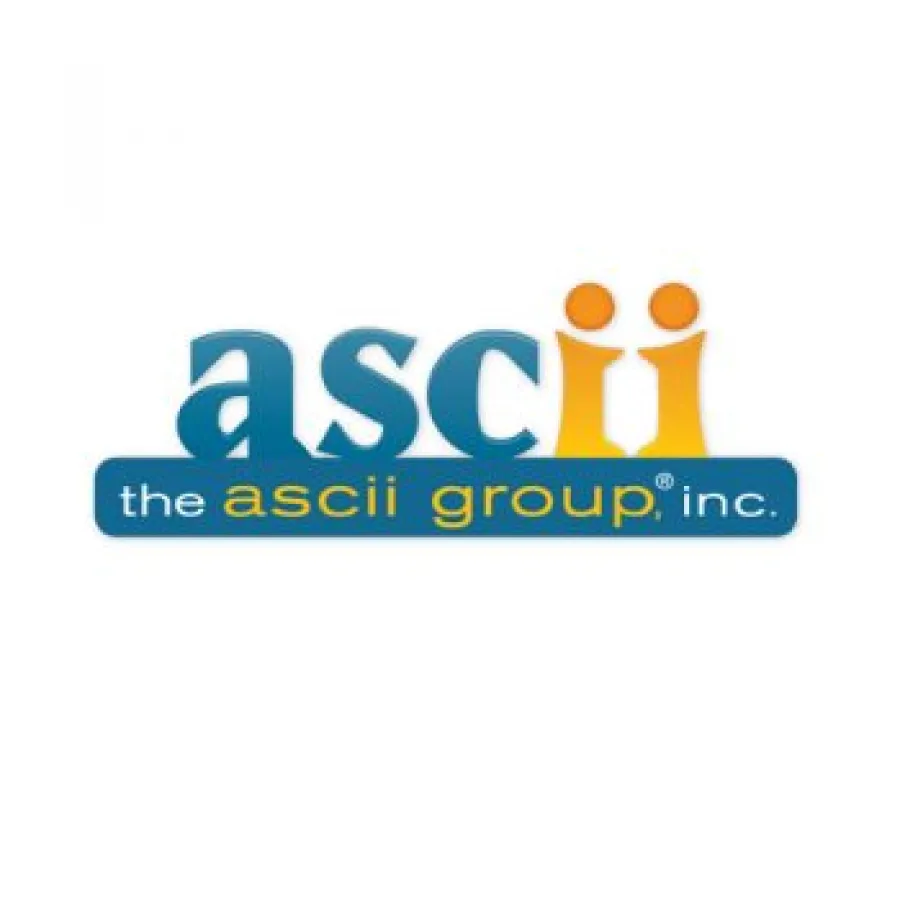 Logo of The Ascii Group, Inc., featuring stylized text in blue and orange on a white background.
