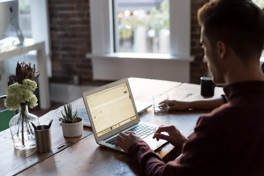 a man using a laptop