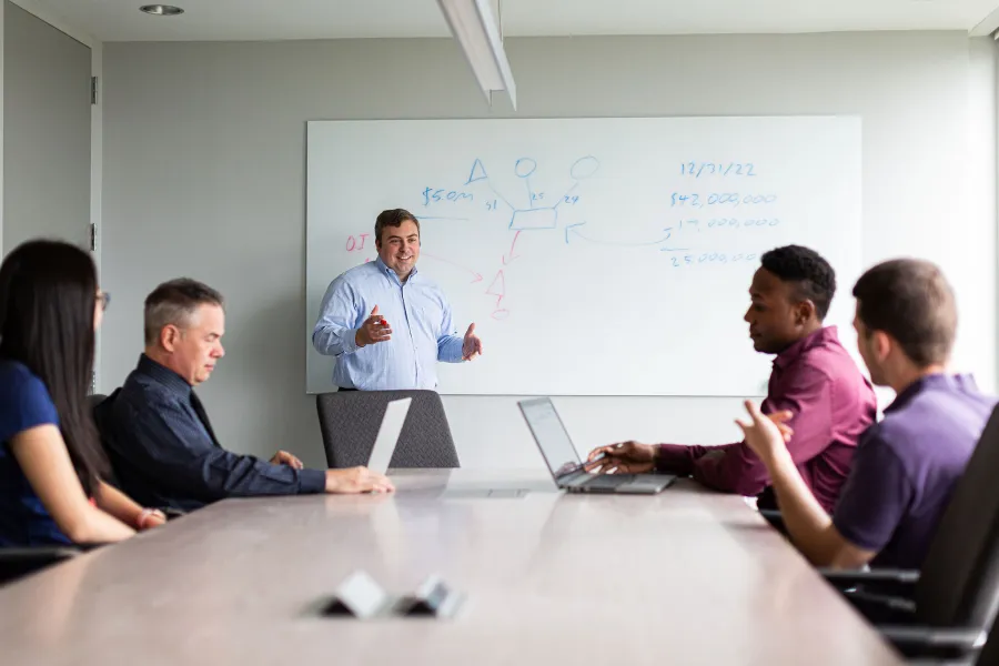 a man giving a presentation