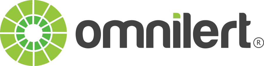 Omnilert logo with a green segmented circular icon and dark gray stylized text