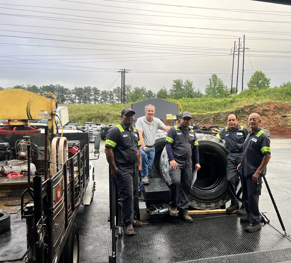Georgia Industrial Tire Pressmen crew on a jobsite